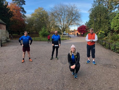 Group of runners at Markeaton Park