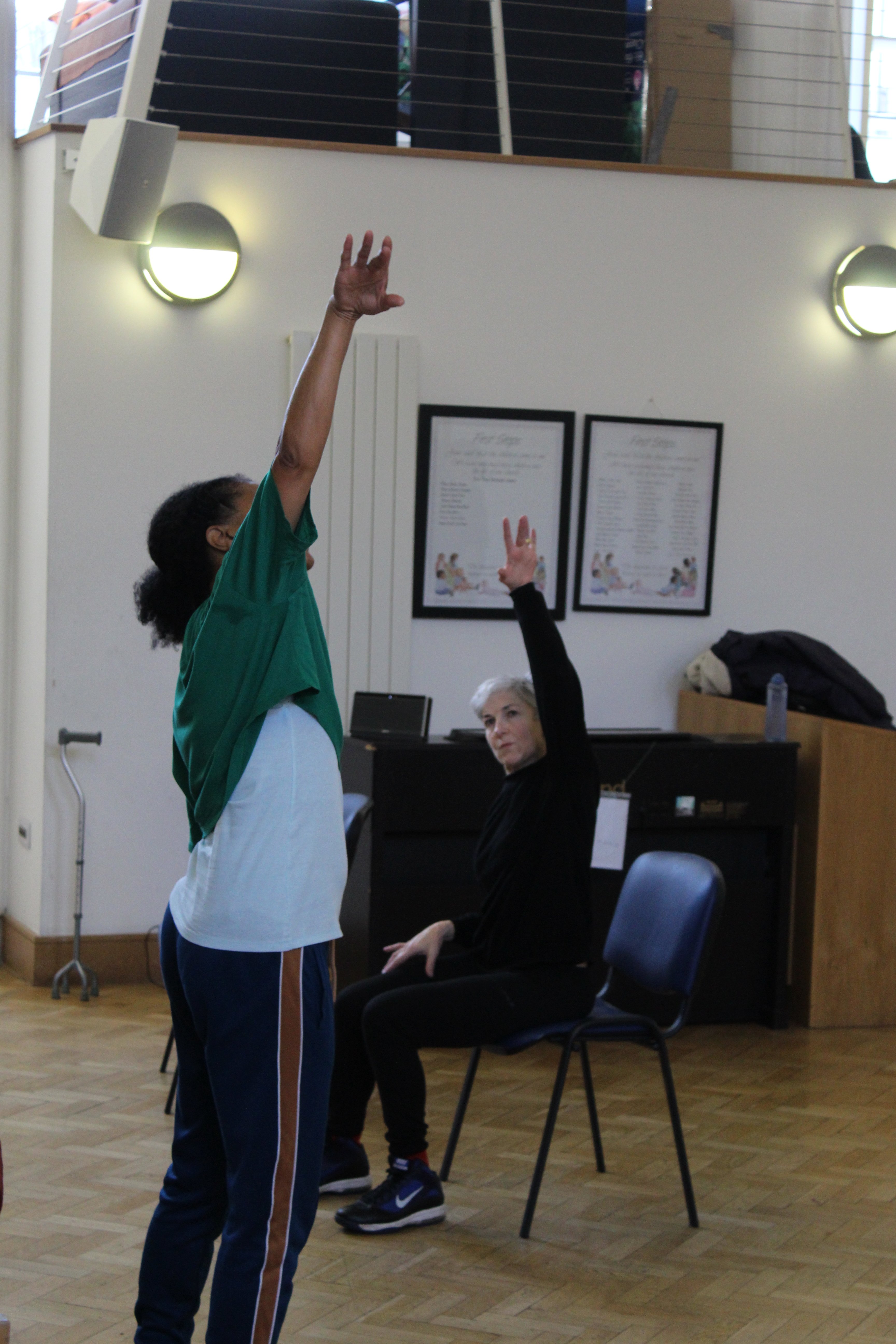 Two women at a zumba class with Age UK East London