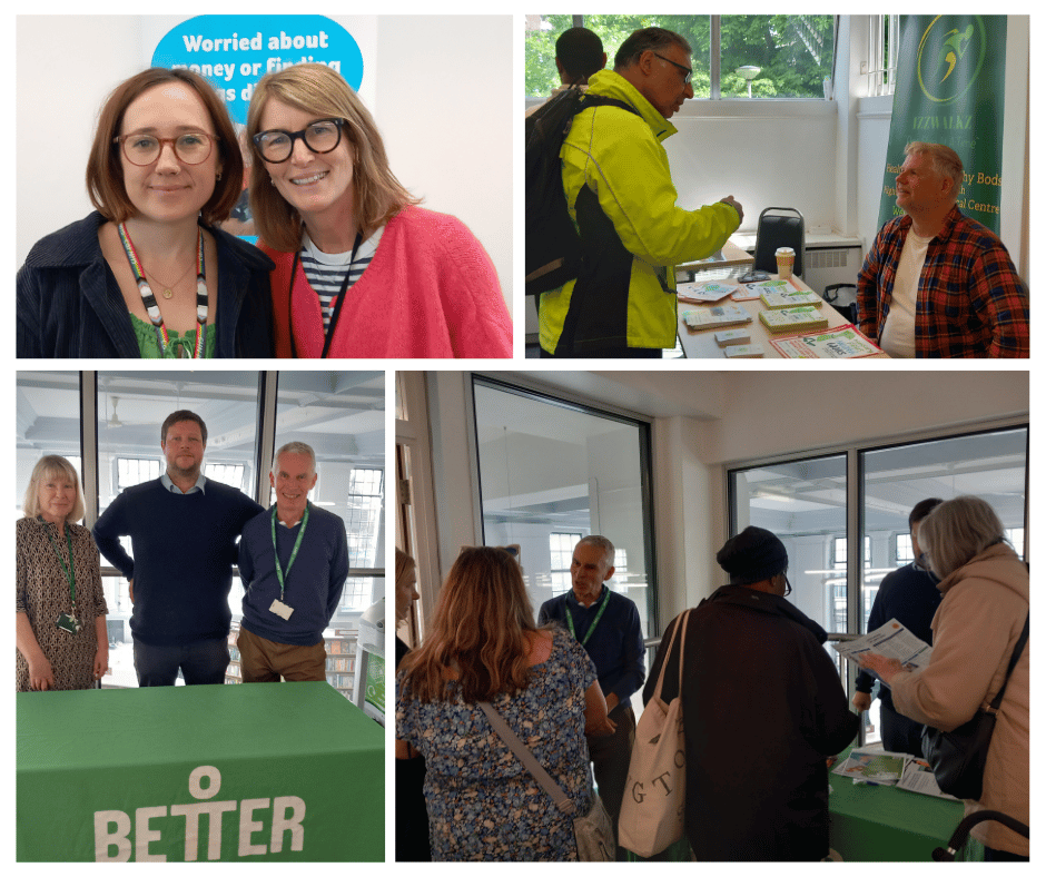 collage of busy event