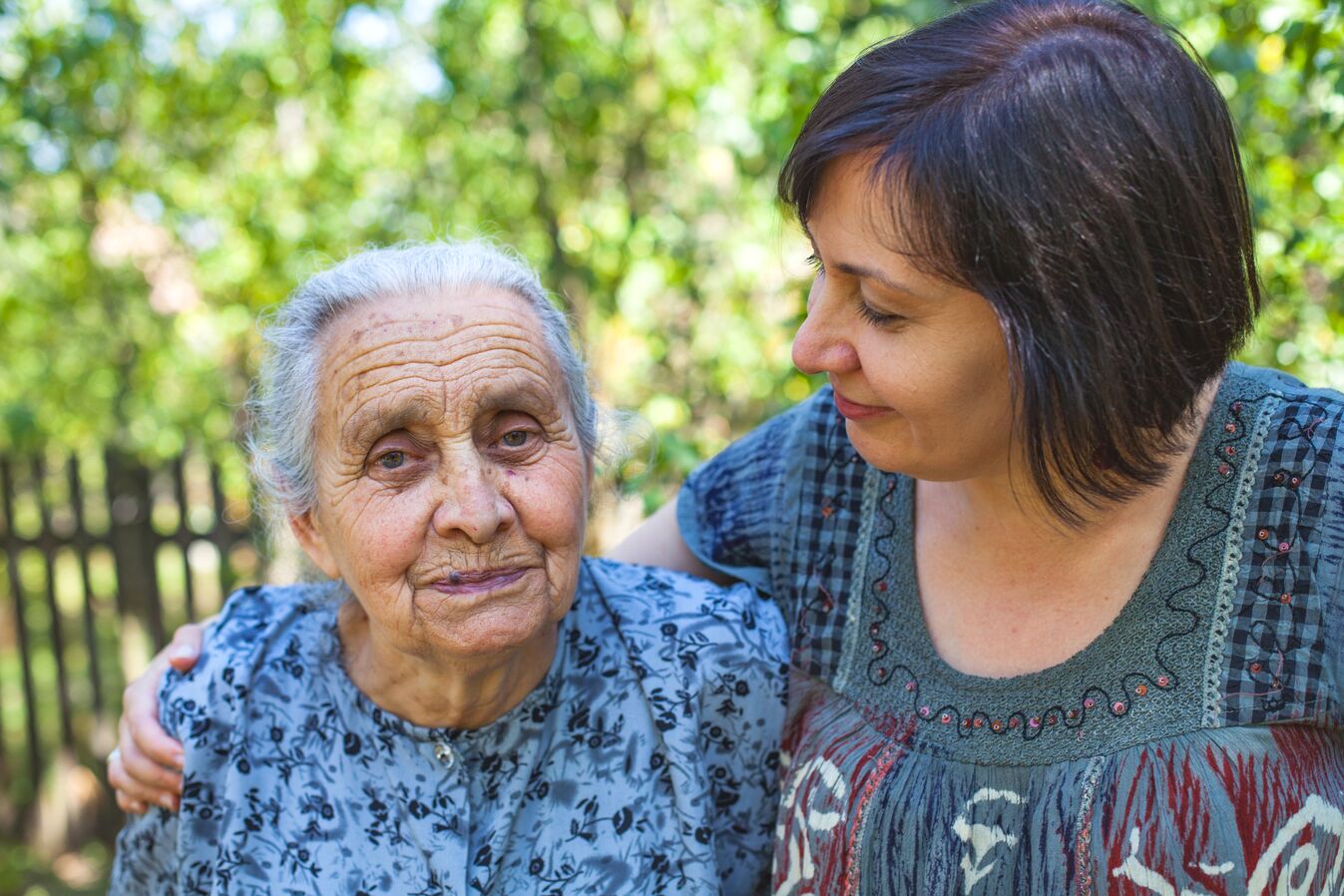 Carer looking at their relative