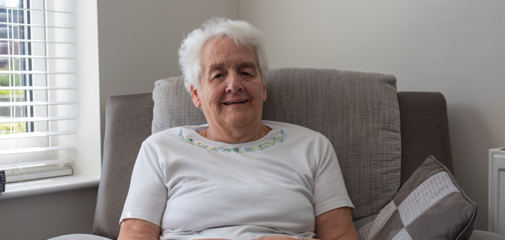 Photograph of Marjorie at home
