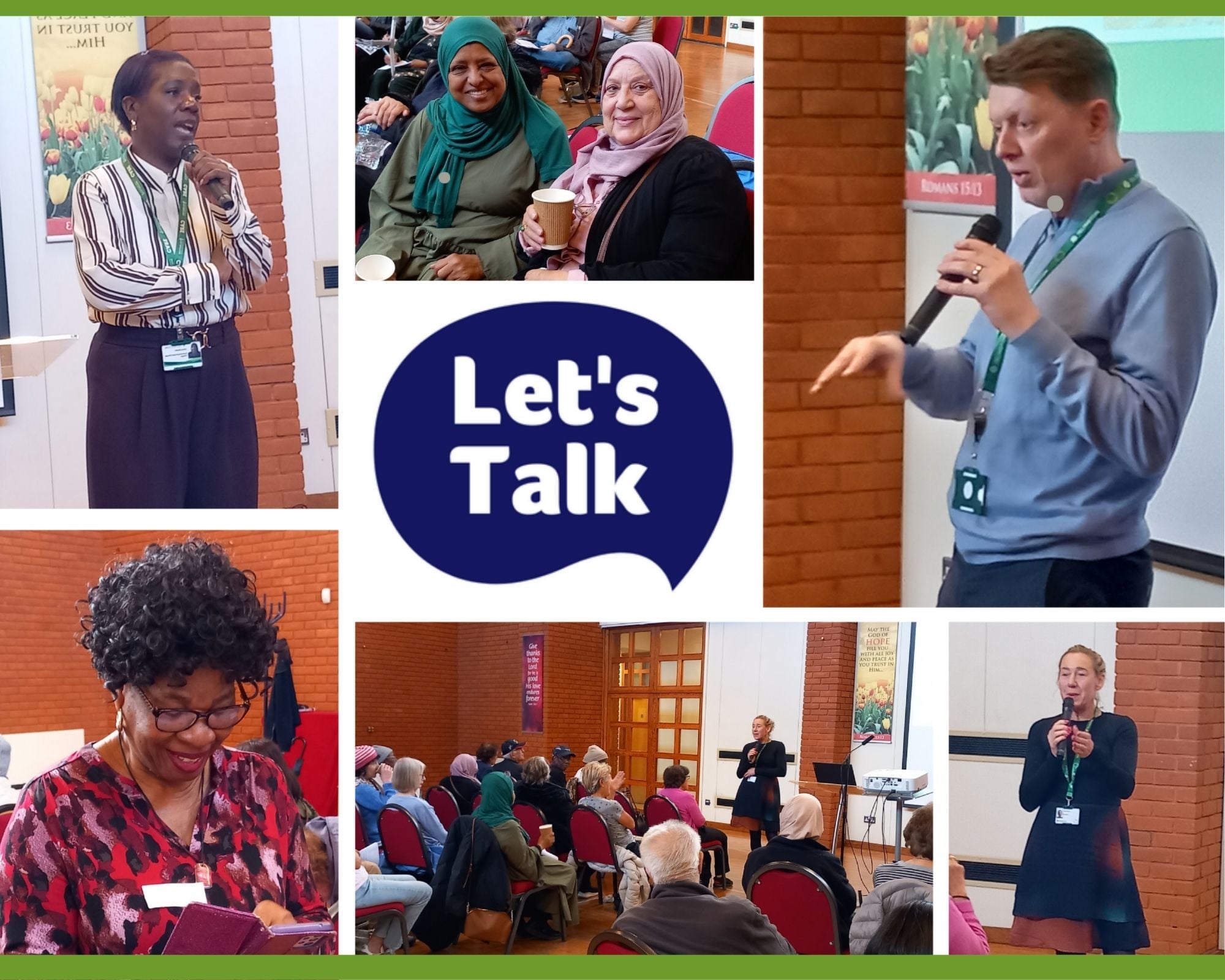 People attending a Let's Talk event