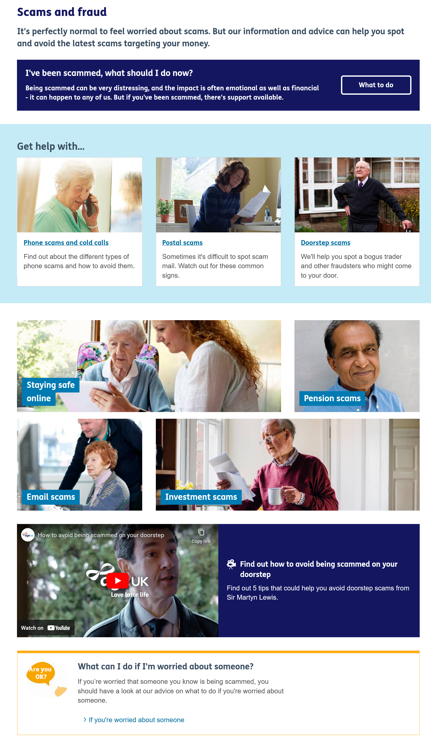 Age UK Scams Webpage