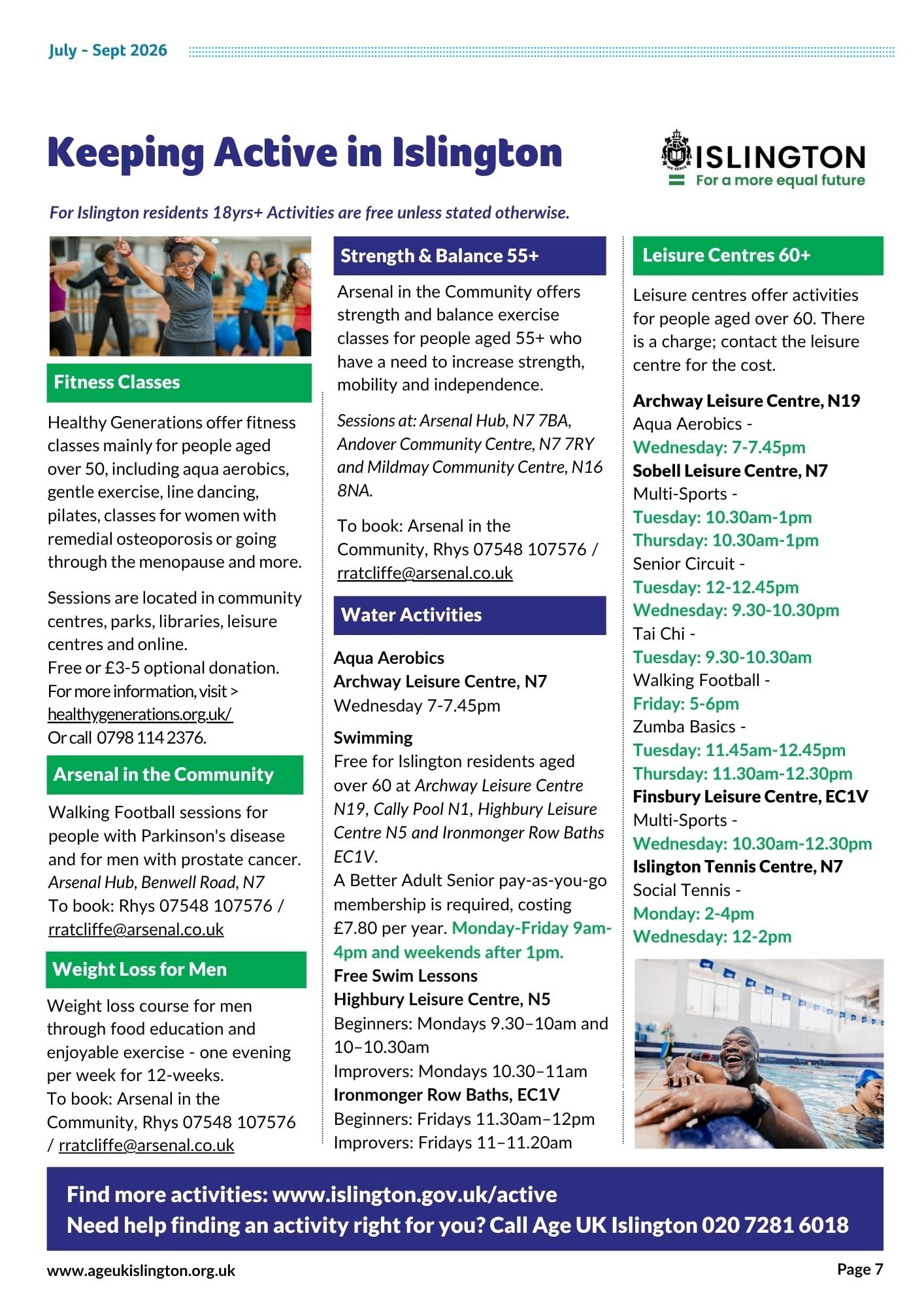 Keep active in Islington