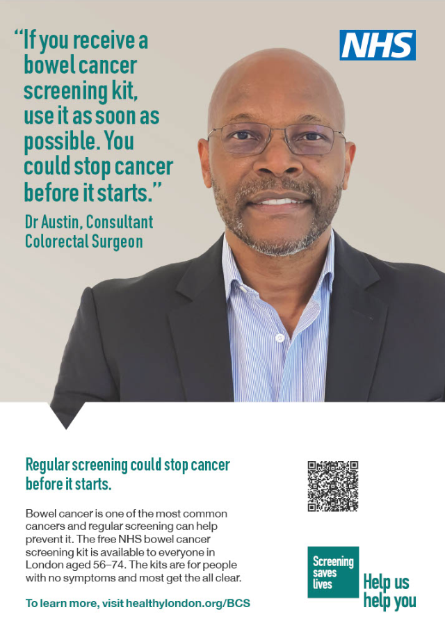 Bowel cancer awareness poster