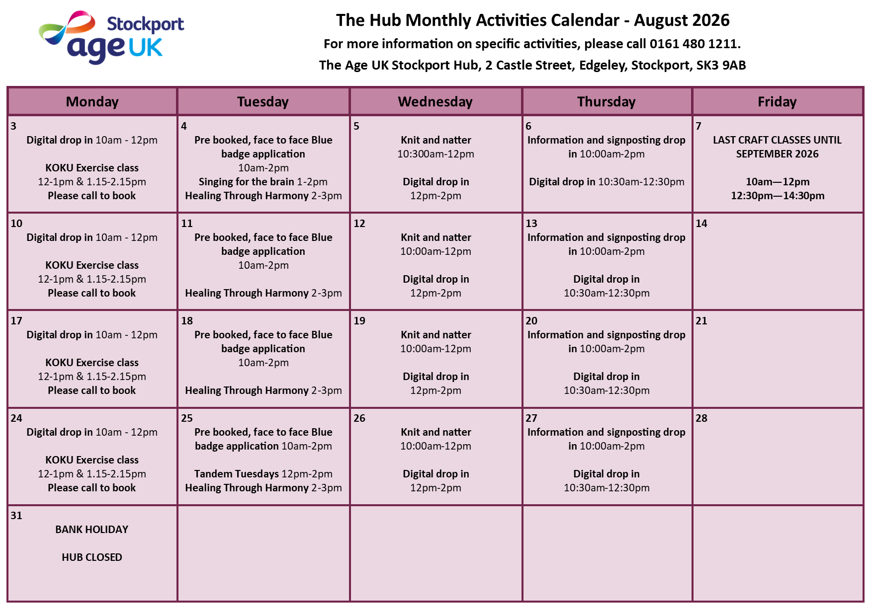The Hub Activities Calendar August 2026.png