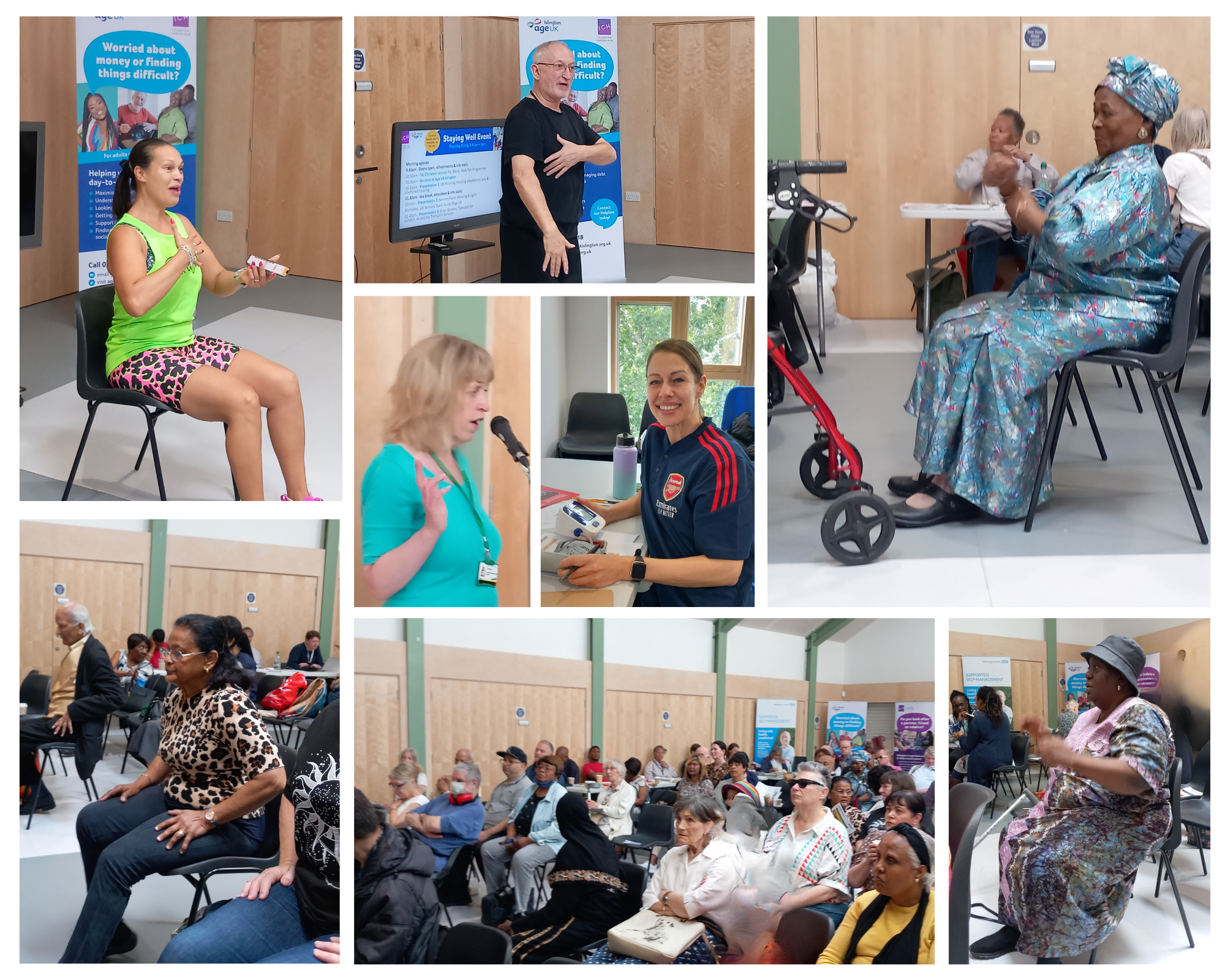 Age UK Islington Staying Well Event attendees listening