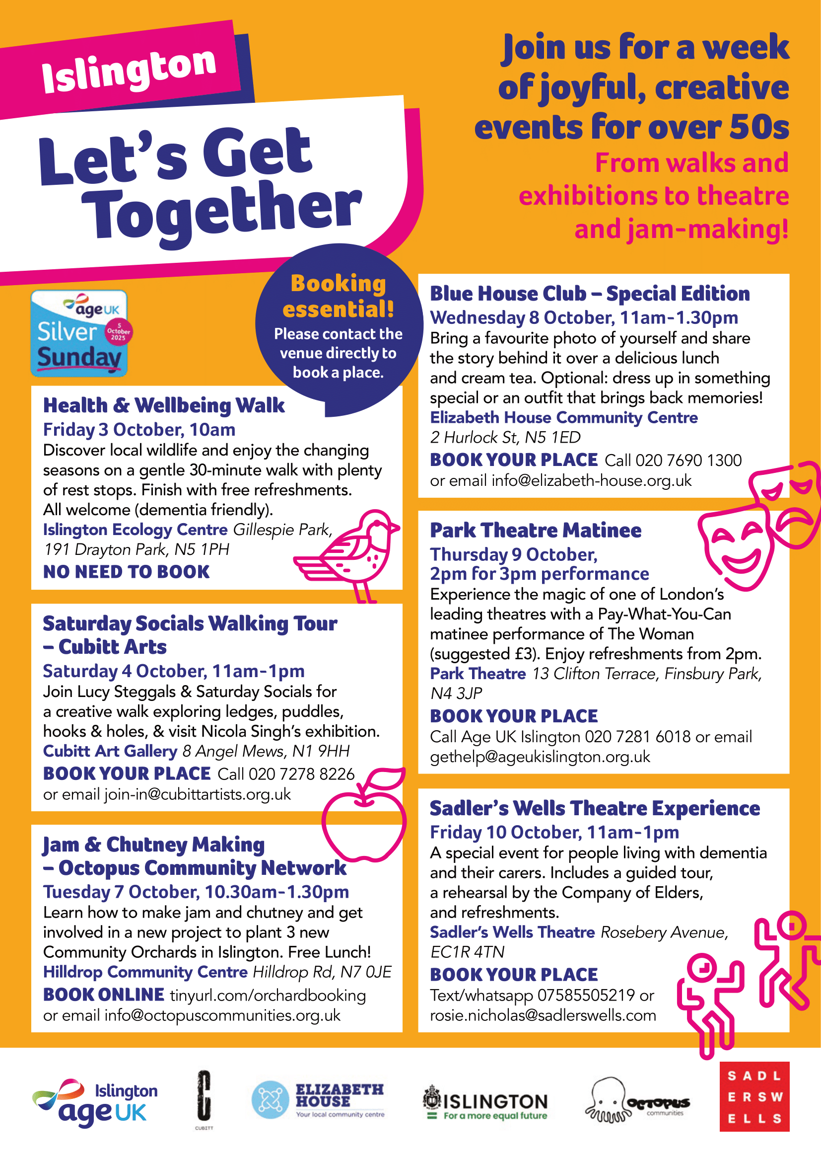Age UK Islington Silver Sunday 2025 events