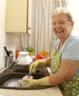 lady washing up