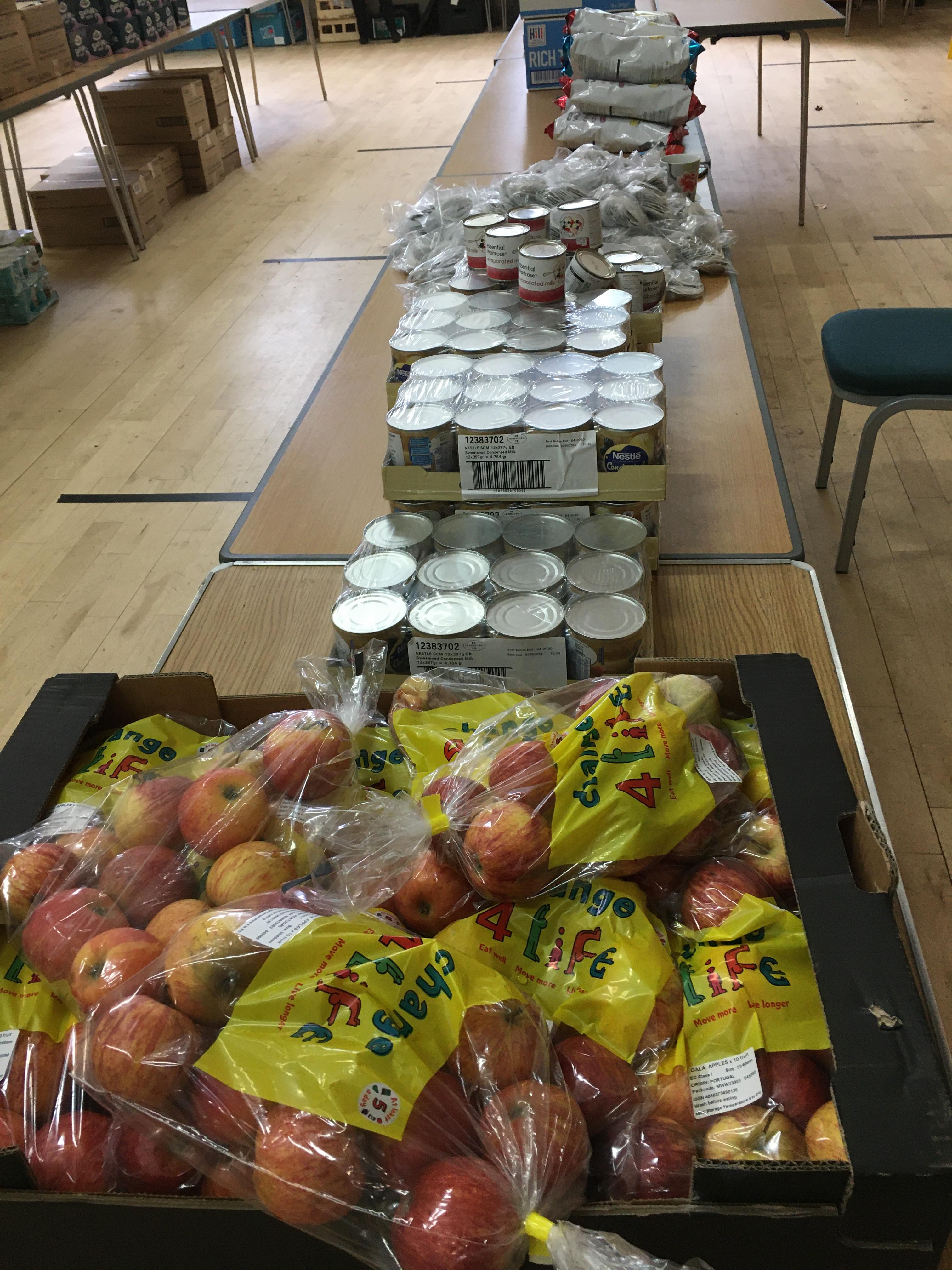 Supplies for the food parcels