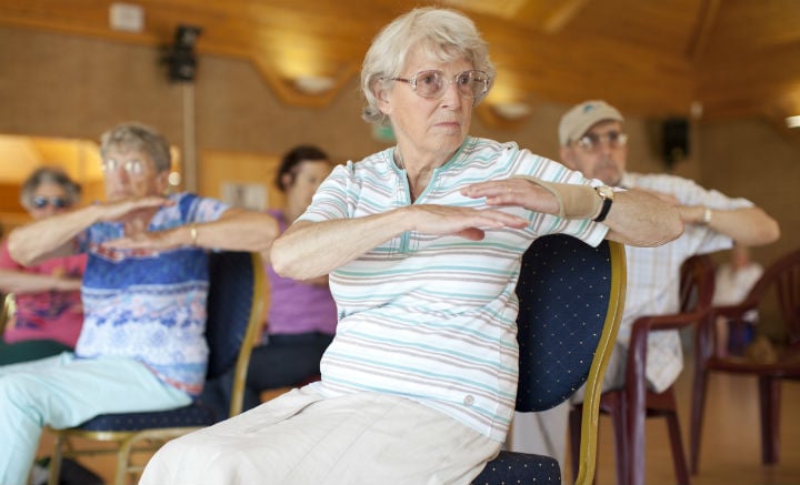 Woman at Age UK Barnet fitness class