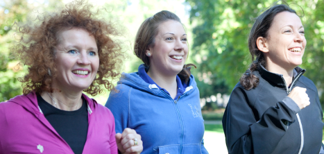 women doing sponsored run for Age UK Barnet