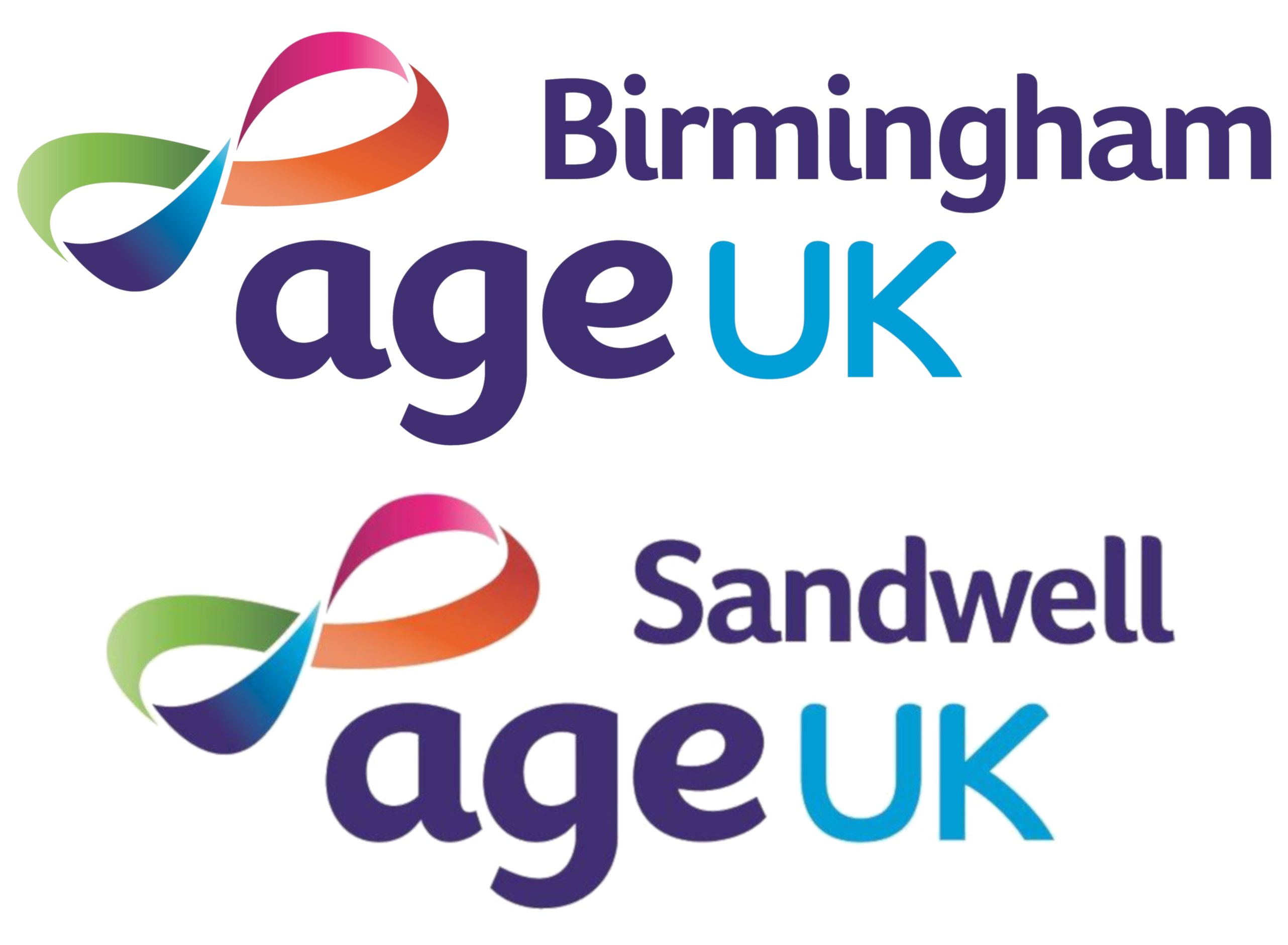Age Uk Birmingham and Age Uk Sandwell logos