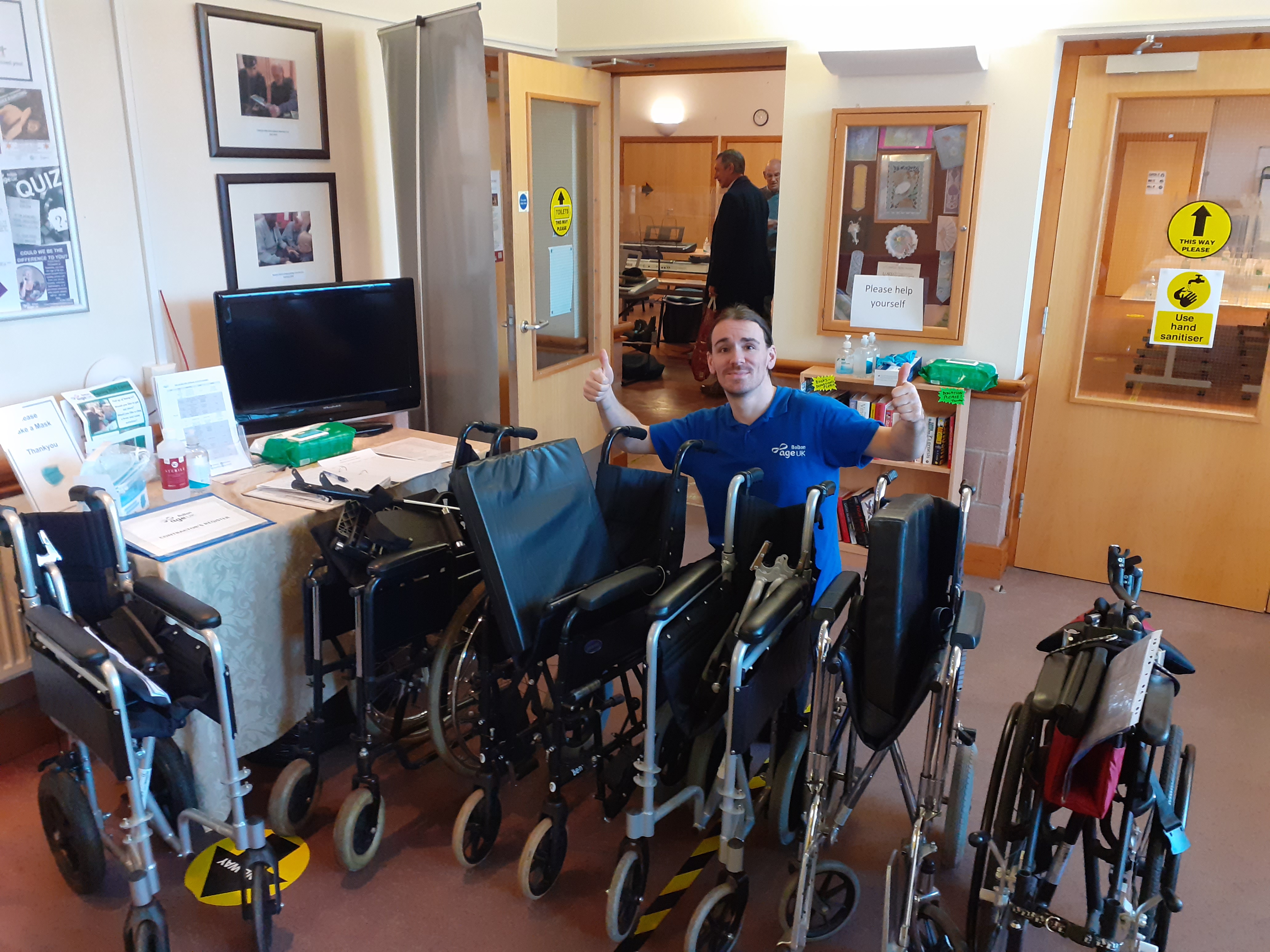 Premises Manager Matt Fowell with some of the new chairs 