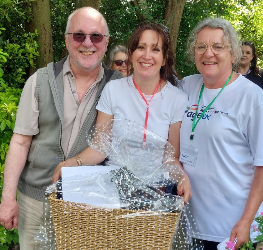 Roger Custance with Age UK BRWF's At Home Manager Sam & CEO Amanda