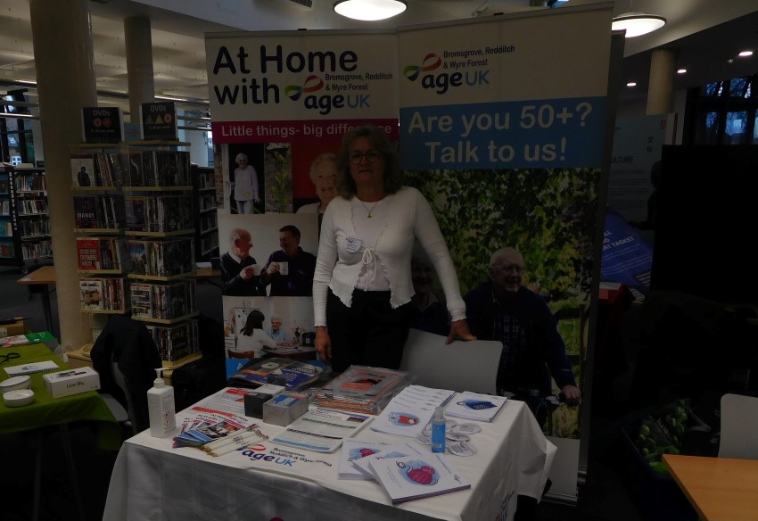 Age UK BRWF's CEO, Amanda Allen, at the Bromsgrove Library event 