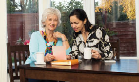 mother and daughter planning for the future