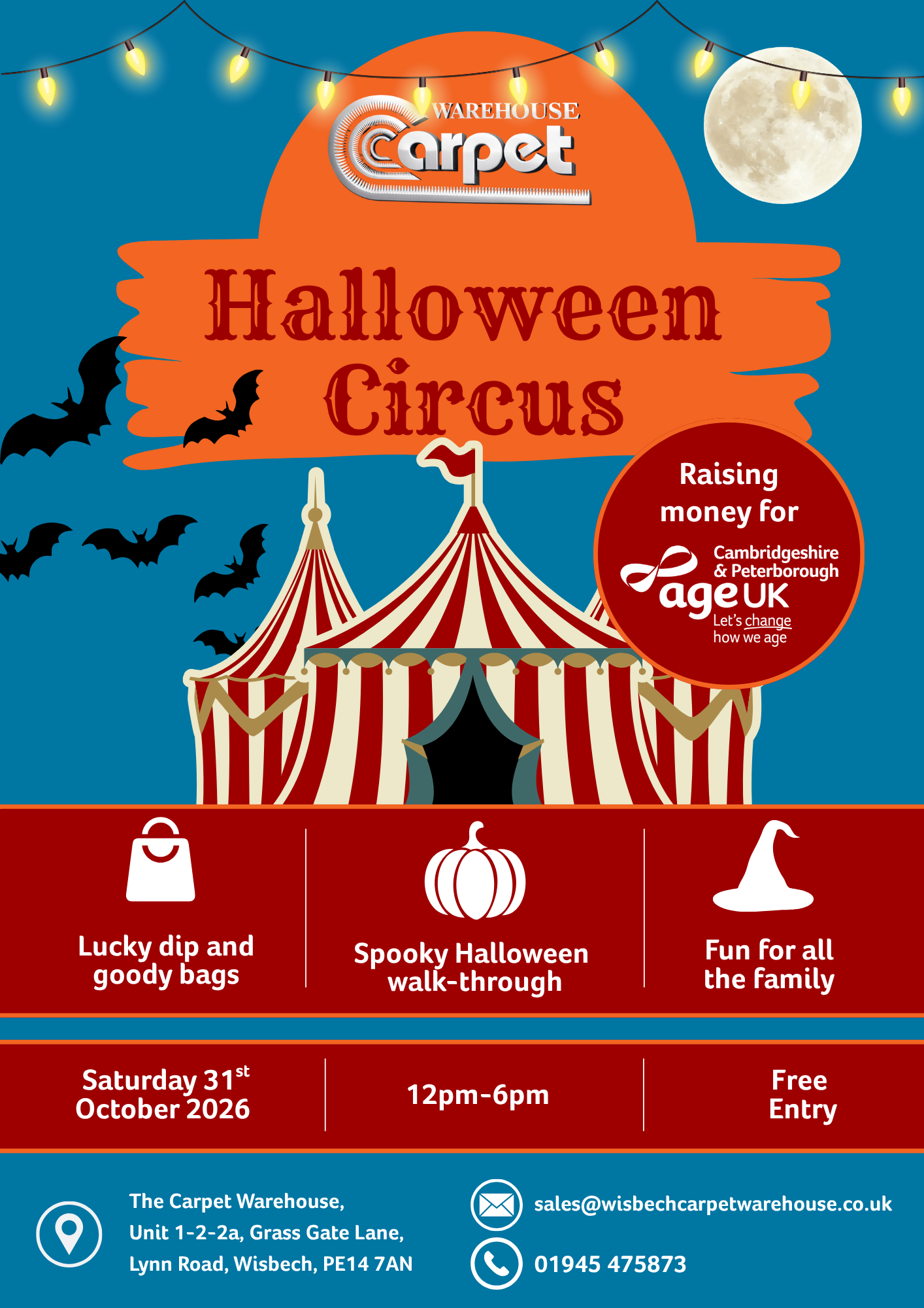 Wisbech Carpet Warehouse Halloween Event Poster