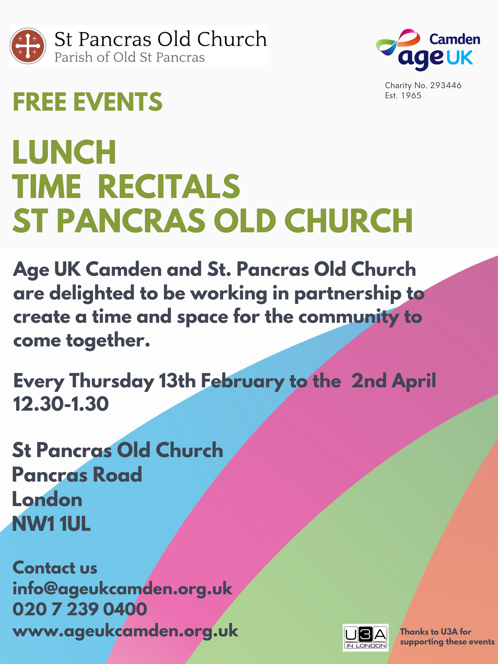 Age Uk Camden recital series, Spring 2020