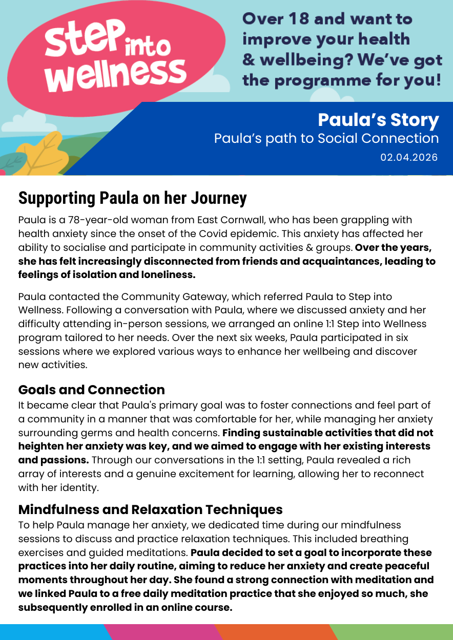 Title Page, Setting the scene and context -Paula’s path to Social Connection.png