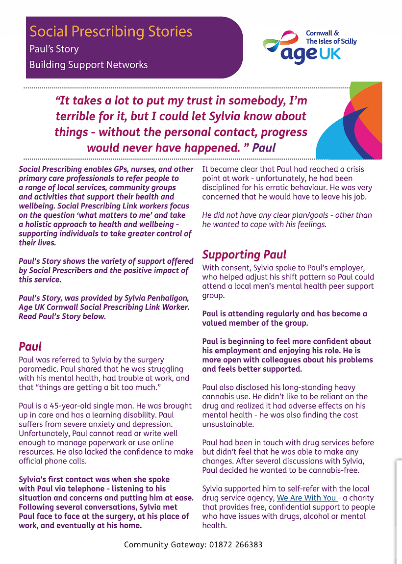 Paul's Story | A Social Prescribing Story