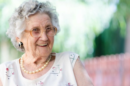 Smiling old woman