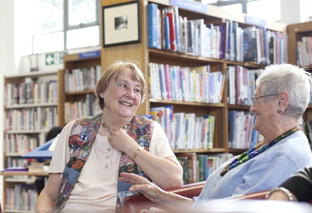 people in library