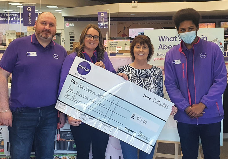 Age Cymru Dyfed's Currys Aberystwyth Donation