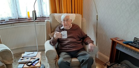 Charles with his new Age UK Ealing mug