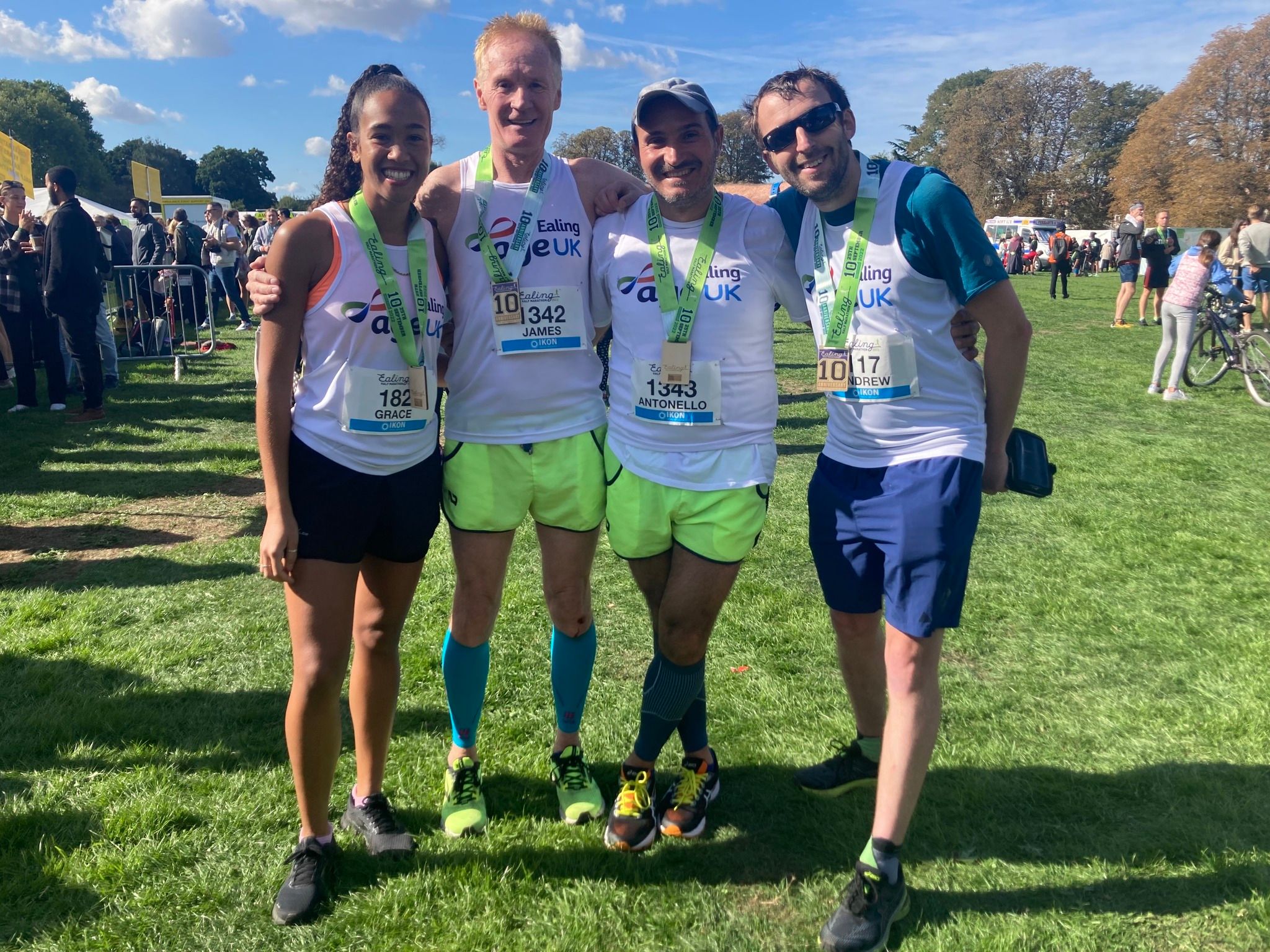 Four of our Age UK Ealing runners (l-r) Grace, James, Antonello and Andrew