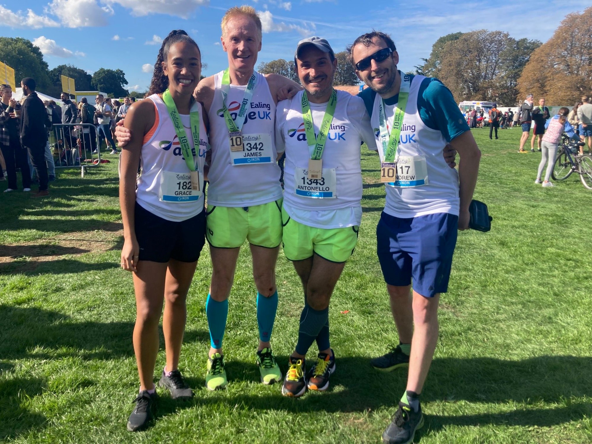Four Age UK Ealing runners – Grace, James, Antonello and Andrew
