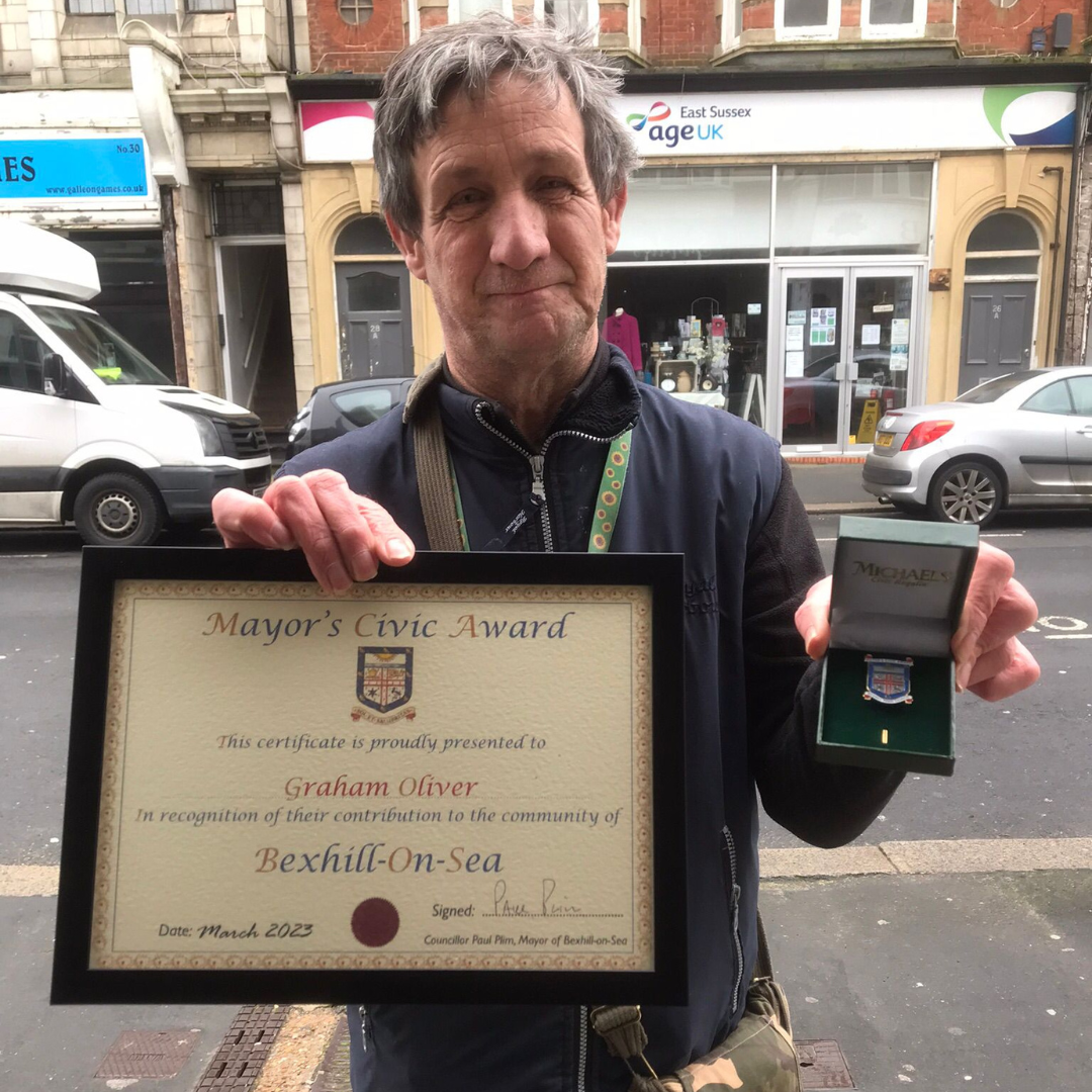 The lovely Graham with his awards