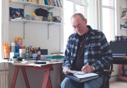 Man looking through paperwork