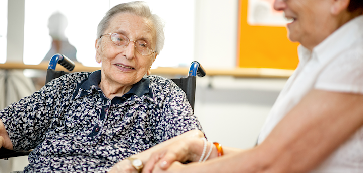 Lady in care home