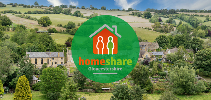 Cotswold valley with Homeshare Logo