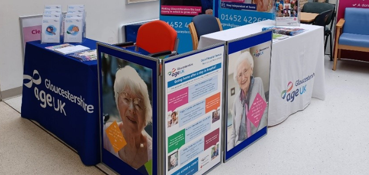 Our stand within the hospital with lots of leaflets and guides