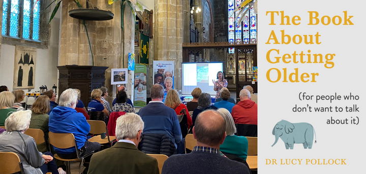 Lucy Pollock giving her talk at St Mary de Crypt.