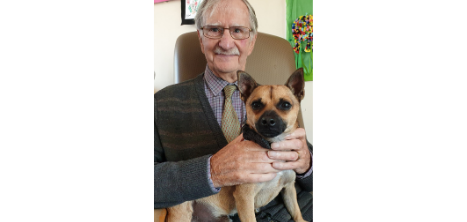 Client at Chalmers Court at a dog care day.