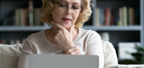 Older lady browsing her computer