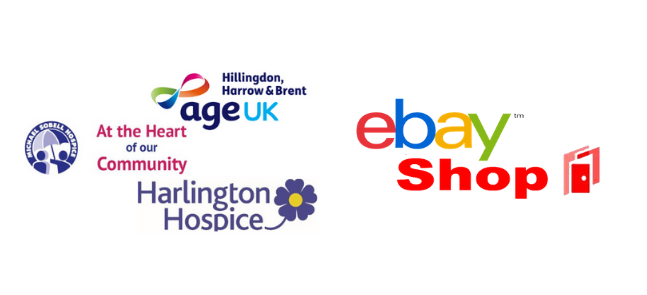 Charity Shop Consortium Logos, Harlington and Michael Sobell Hospice and Age UK Hillingdon, Harrow and Brent