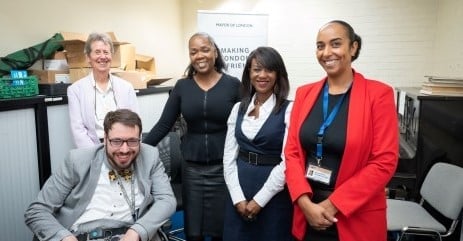 Five people for women and man in a wheelchair including Debbie Weekes Bernard