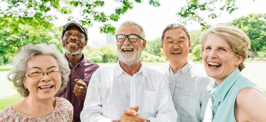 Group of smiling older Londoners