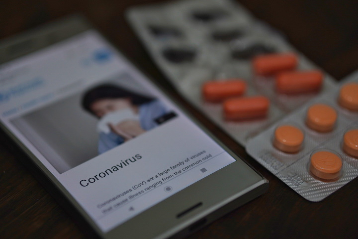 Coronavirus message on a mobile