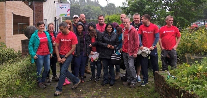 Santander volunteers helping out at our Roby Community Hub