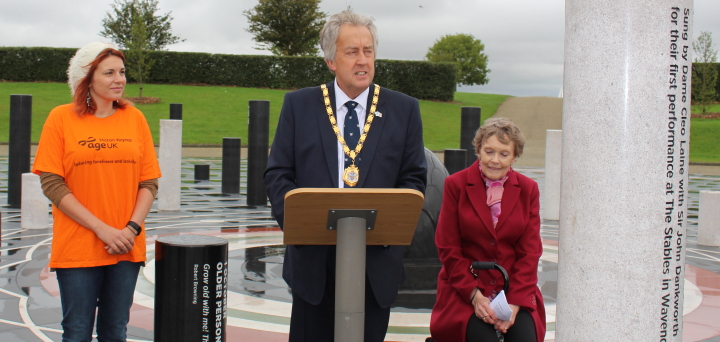 The Mayor of Milton Keynes addresses the gathering