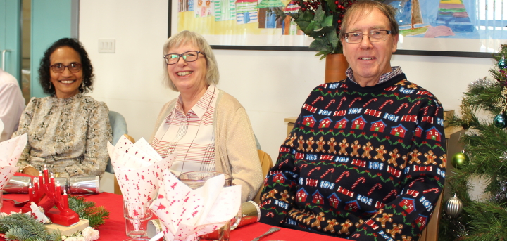 Enjoying Christmas lunch together