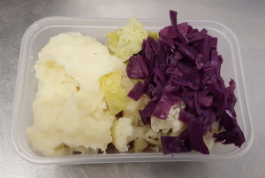 Mashed potato and red cabbage