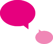 Icon of two pink speech bubbles