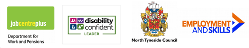 DWP, NTC, Employment and Skills, Disability Confident leaderr logos