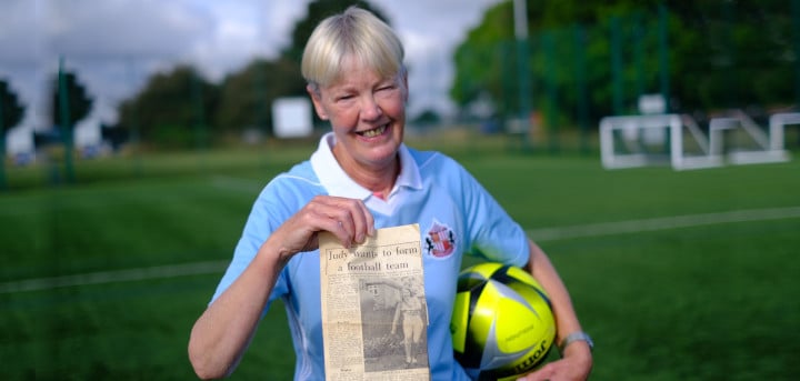 Judy Collins, 67, with her original newspaper clipping from 1971